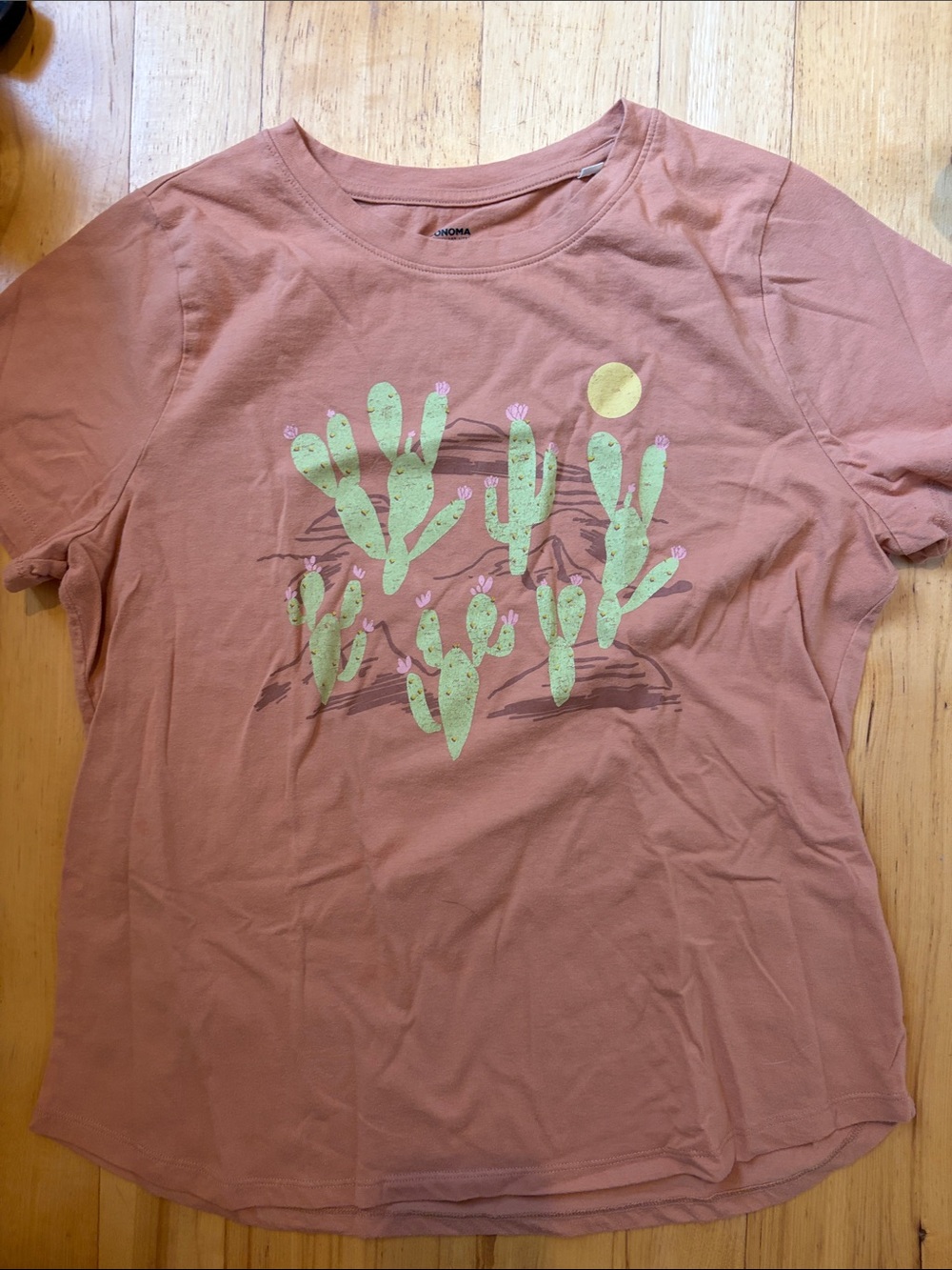 Sonoma Coral Crewneck Graphic Tee with Mint Detail